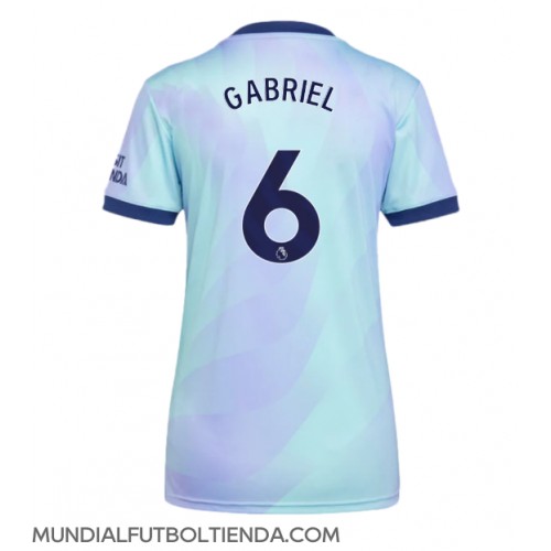 Camiseta Arsenal Gabriel Magalhaes #6 Tercera Equipación Replica 2024-25 para mujer mangas cortas